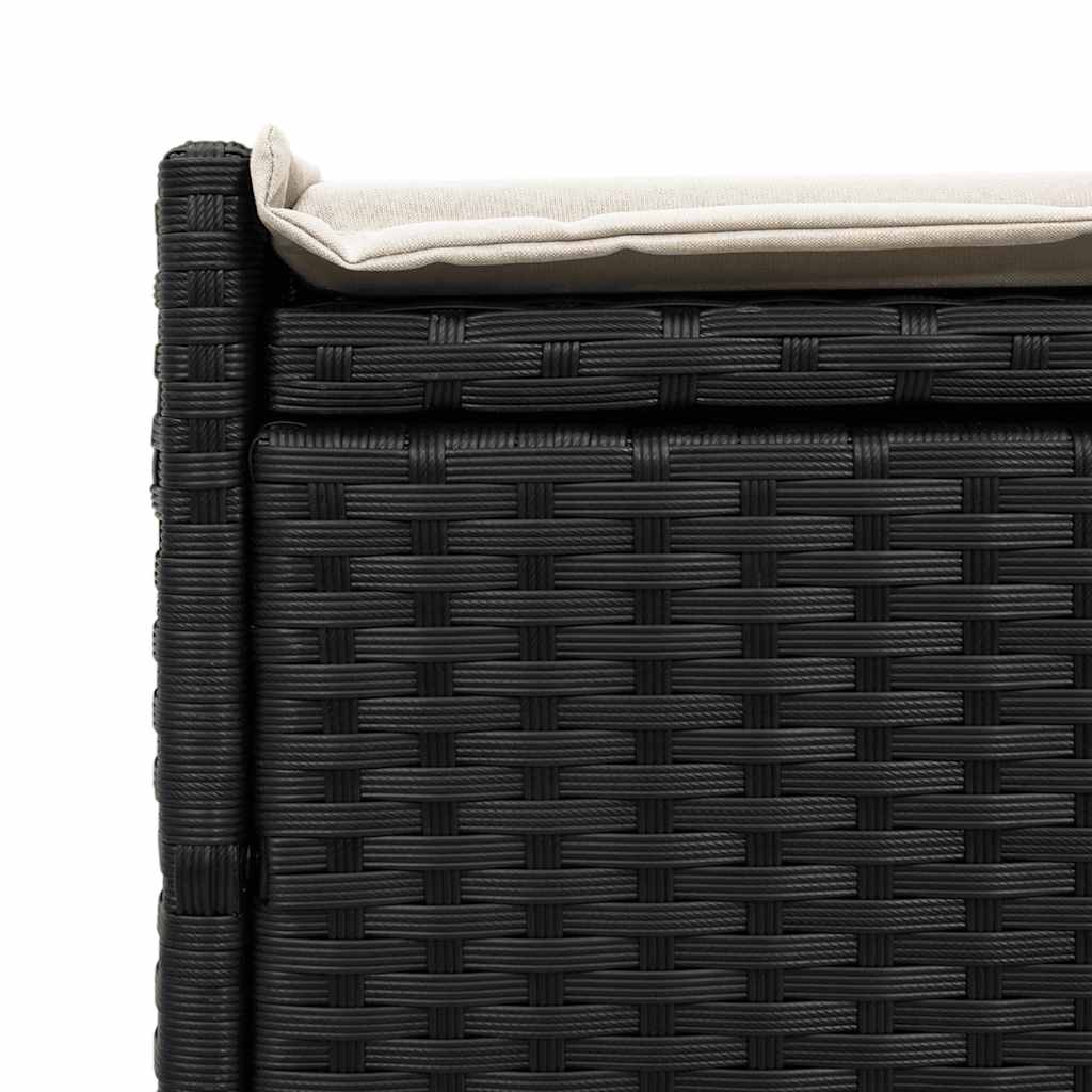 Trädgårdsbänk Konstrotting dyna Svart 100 cm