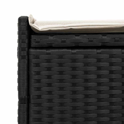 Trädgårdsbänk Konstrotting dyna Svart 100 cm