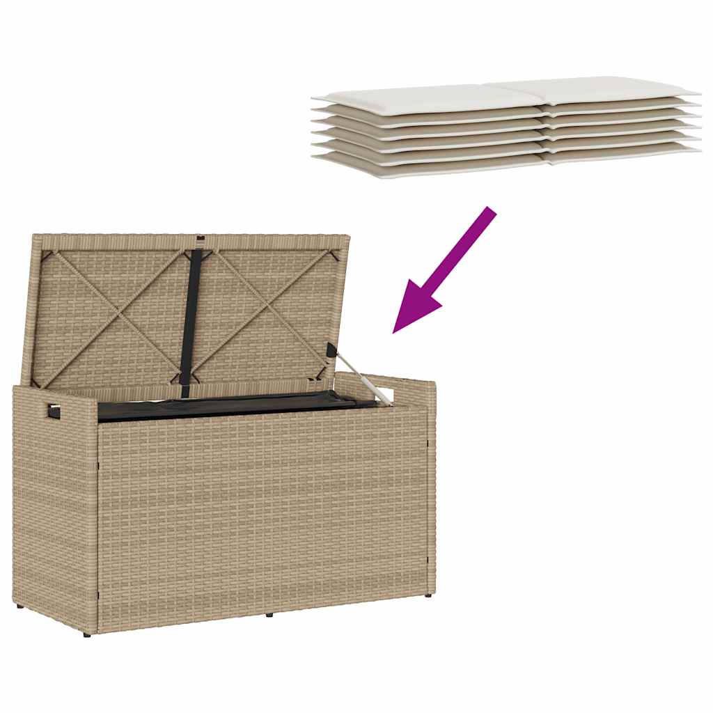 Trädgårdsbänk Konstrotting dyna beige 100 cm