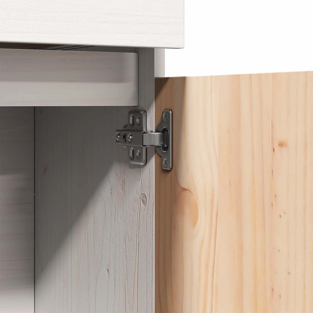 Vitrinskåp Vit 89x34x116,5 cm massiv furu