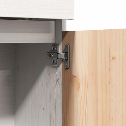 Vitrinskåp Vit 89x34x116,5 cm massiv furu