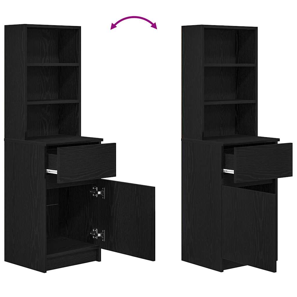 Sängbord Nattduksbord Svart 39x35x125 cm