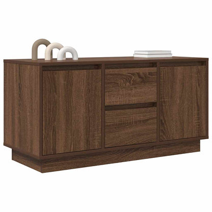 TV-Möbel Brun Ek TV-Bänk LED-lampor 100x41x50 cm