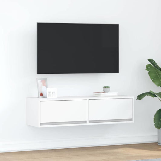 TV-Möbel Vit TV-skåp med låda 100 x 31 x 25,5 cm
