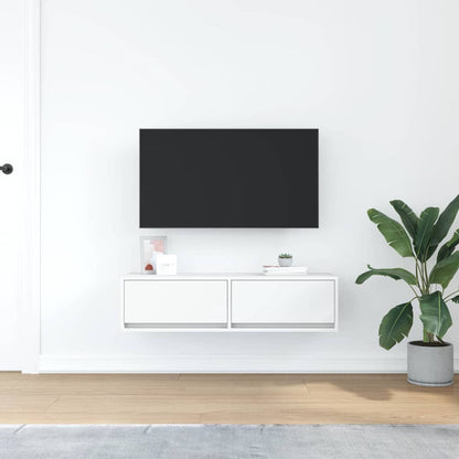 TV-Möbel Vit TV-skåp med låda 100 x 31 x 25,5 cm