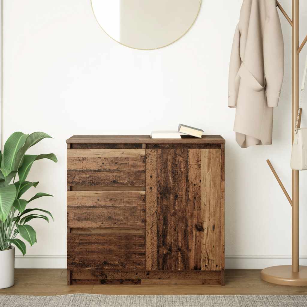Skänk Åldrat Trä med låda 71x35x65 cm
