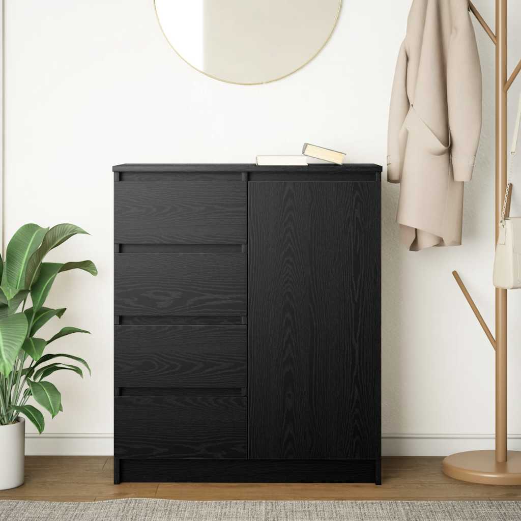 Skänk Svart Ek med lådor 71x35x84 cm