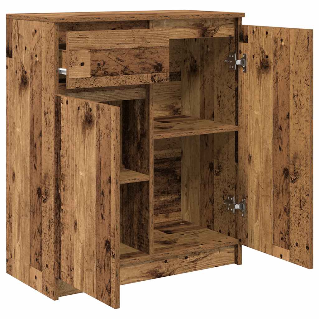 Skänk Åldrat Trä med låda 71x35x84 cm