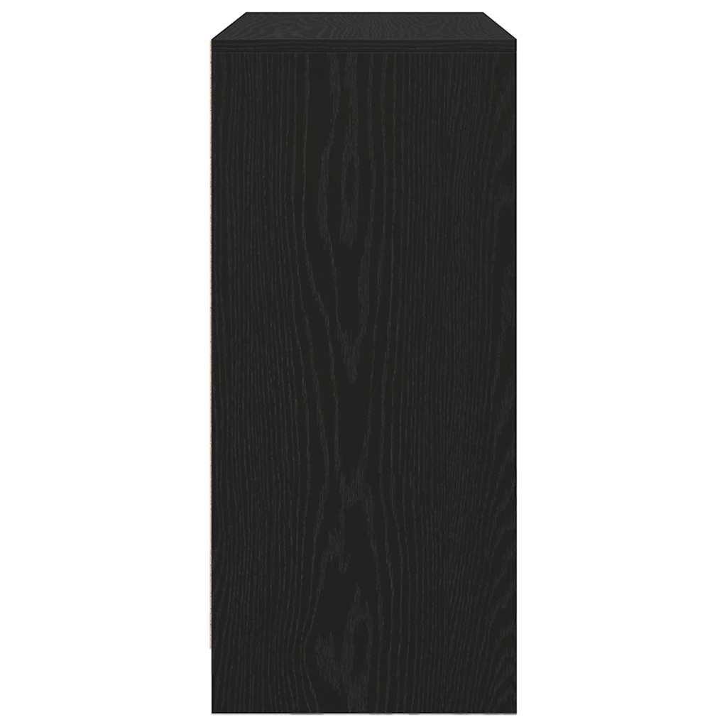 Skänk Vit med lådor och dörrar Svart Ek 70,5x34x74,5 cm