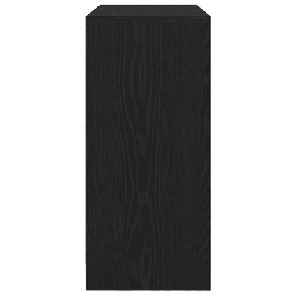 Skänk Vit med lådor och dörrar Svart Ek 70,5x34x74,5 cm