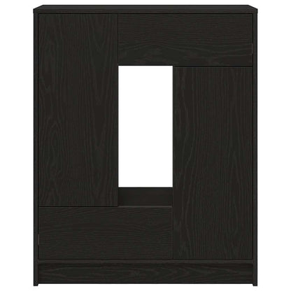 Skänk Brun med lådor och dörrar Svart Ek 73x31x90 cm