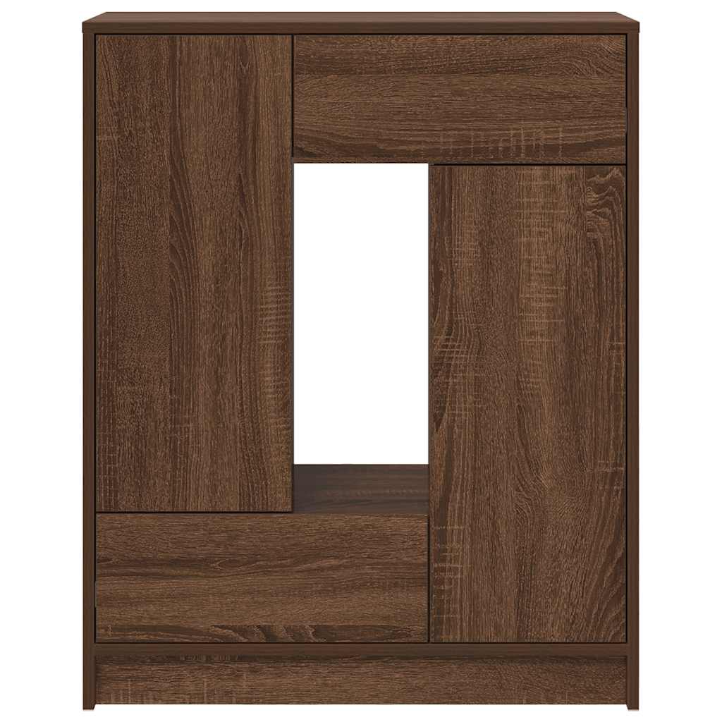 Skänk Brun Ek med lådor och dörrar 73x31x90 cm