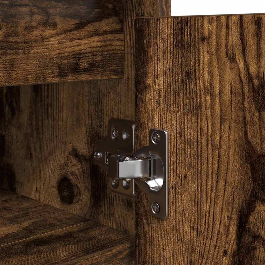 Skoställ Rökfärgad Ek Skoskåp 57x34x76 cm