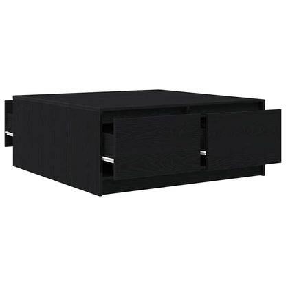 Soffbord Svart Ek med lådor 100x100x40 cm