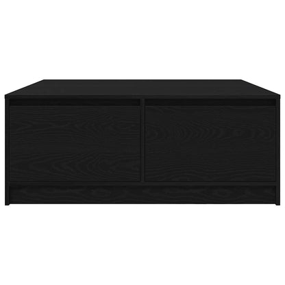 Soffbord Svart Ek med lådor 100x100x40 cm