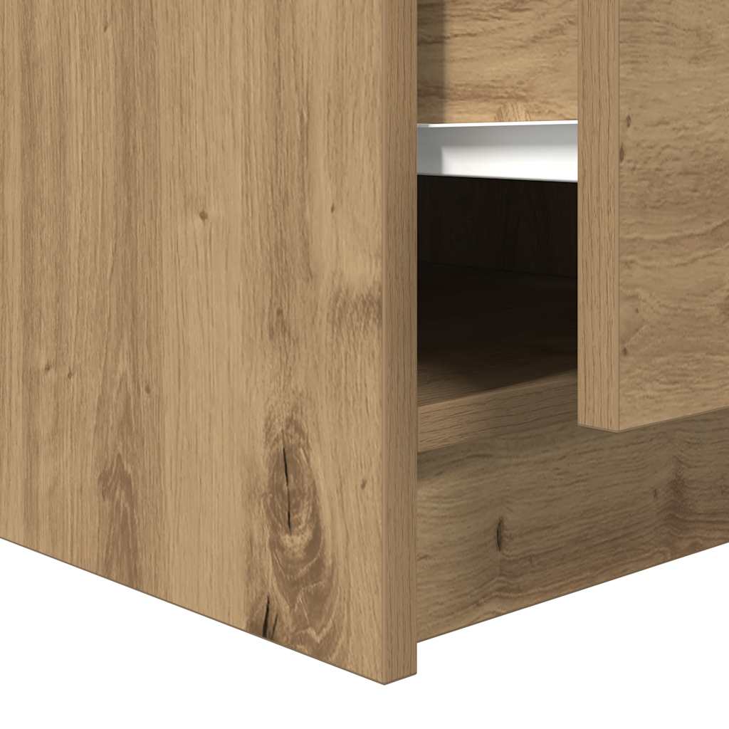 Soffbord Artisan Ek med lådor hantverksmässig Ek 70,5x70x40 cm