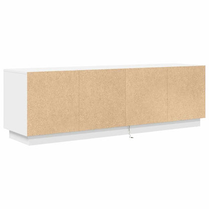 TV-Möbel Vit TV-Bänk LED-lampor 160,5x41x50 cm