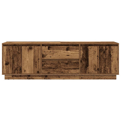 TV-Möbel Åldrat Trä TV-Bänk LED-lampor 160,5x41x50 cm