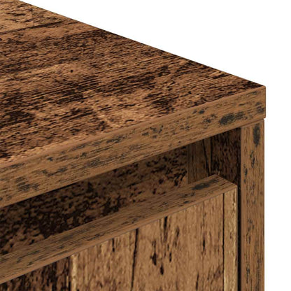 TV-Möbel Åldrat Trä TV-Bänk LED-lampor 160,5x41x50 cm