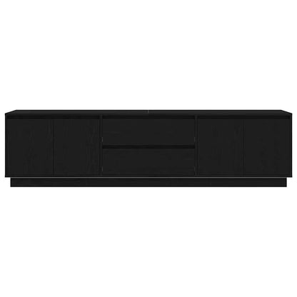 TV-Möbel Svart Ek TV-Bänk LED-lampor 193,5x41x50 cm