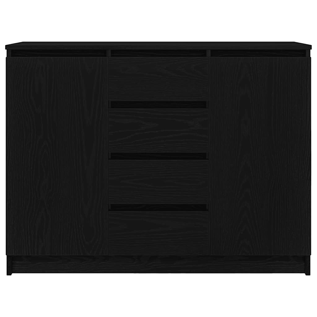 Skänk Svart Ek med lådor 100,5x35x76 cm