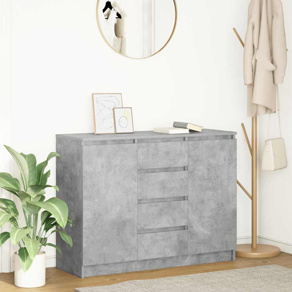 Skänk Betonggrå med lådor 100,5x35x76 cm