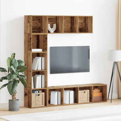 Bokhylla Åldrat Trä 3 st