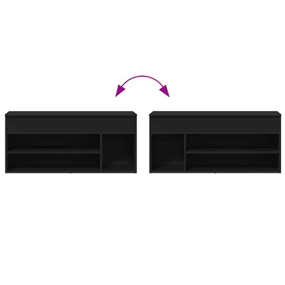 Skoställ Svart Skobänk 102x30,5x45 cm