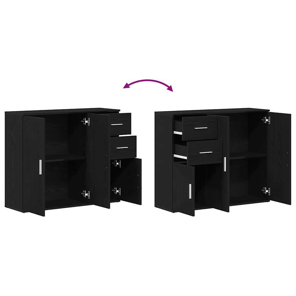 Skänk Svart Ek 91x29,5x75 cm