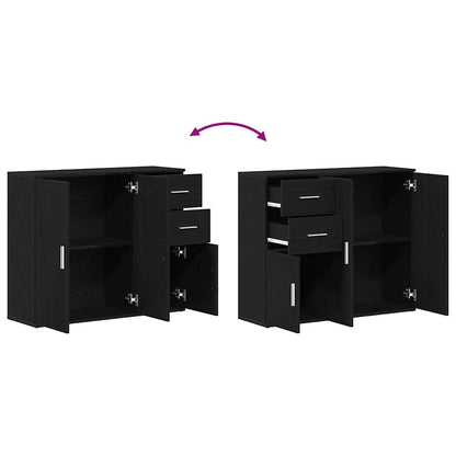 Skänk Svart Ek 91x29,5x75 cm