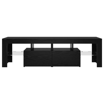 TV-Möbel Svart Ek TV-Bänk LED-lampor 140x36,5x40 cm