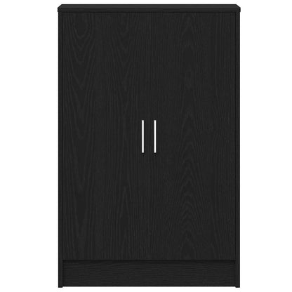 Skoställ Svart Ek Skoskåp 60x35x92 cm