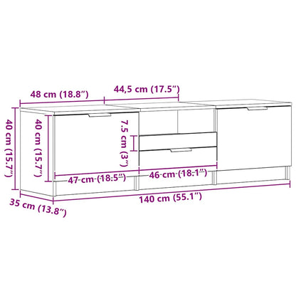 TV-Möbel Svart TV-Skåp med låda 140 x 35 x 40 cm