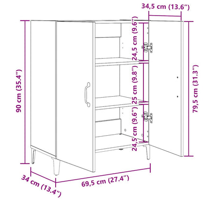Skänk Svart Ek 69,5x34x90 cm