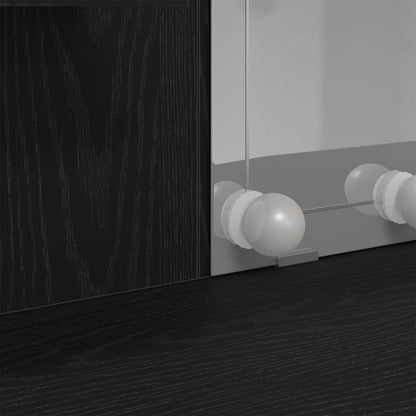 Smyckebord med låda Svart ek 96 x 40 x 142 cm Konstruerat trä