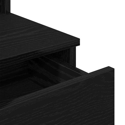 Smyckebord med låda Svart ek 96 x 40 x 142 cm Konstruerat trä