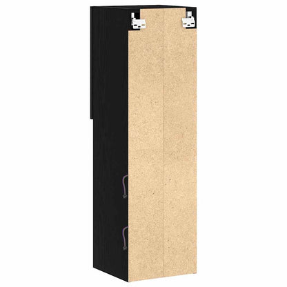 TV-bänkset 2 pcs Svart Ek 30,5 x 30 x 102 cm Konstruerat trä