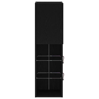 TV-bänkset 2 pcs Svart Ek 30,5 x 30 x 102 cm Konstruerat trä