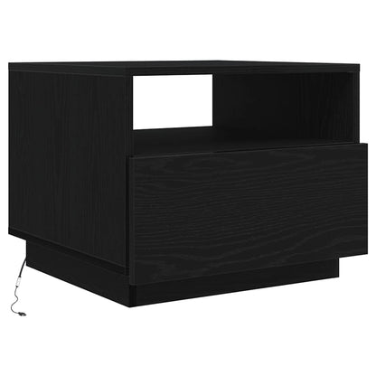 Soffbord Svart Ek LED 50x49x40 cm