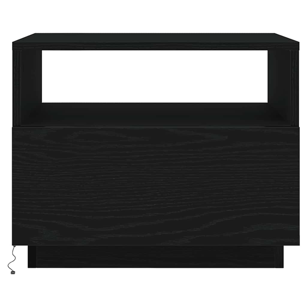 Soffbord Svart Ek LED 50x49x40 cm