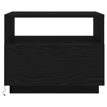 Soffbord Svart Ek LED 50x49x40 cm