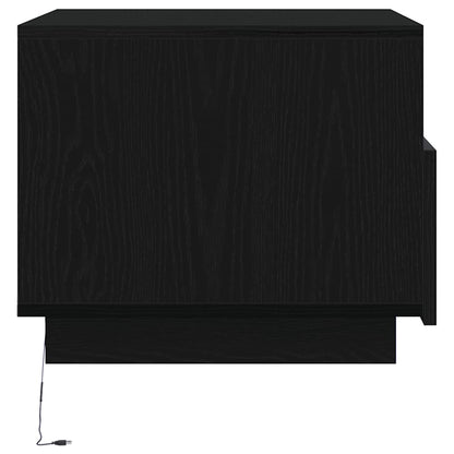 Soffbord Svart Ek LED 50x49x40 cm