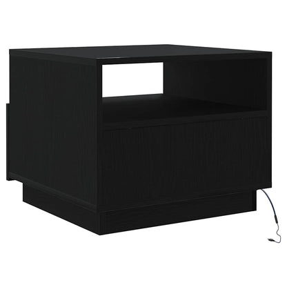 Soffbord Svart Ek LED 50x49x40 cm
