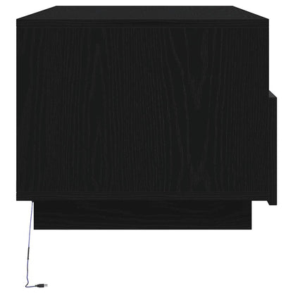 Soffbord Svart Ek LED 90x49x40 cm