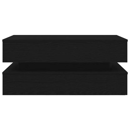 Soffbord Svart Ek LED 90x50x40 cm