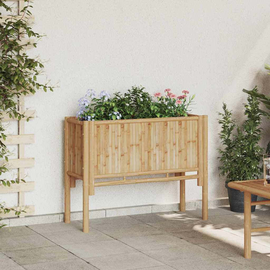 Utomhus Blomkruka Trä bädd Brun 90 x 35 x 70 cm Bambu