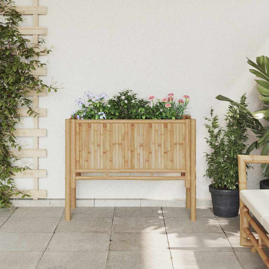 Utomhus Blomkruka Trä bädd Brun 90 x 35 x 70 cm Bambu