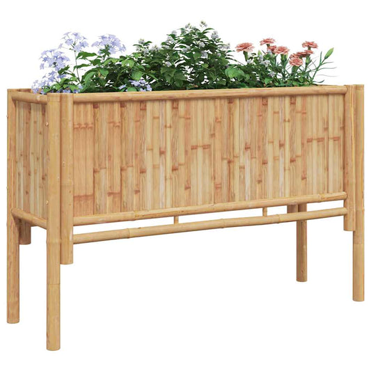 Utomhus Blomkruka Trä bädd Brun 110 x 35 x 70 cm Bambu