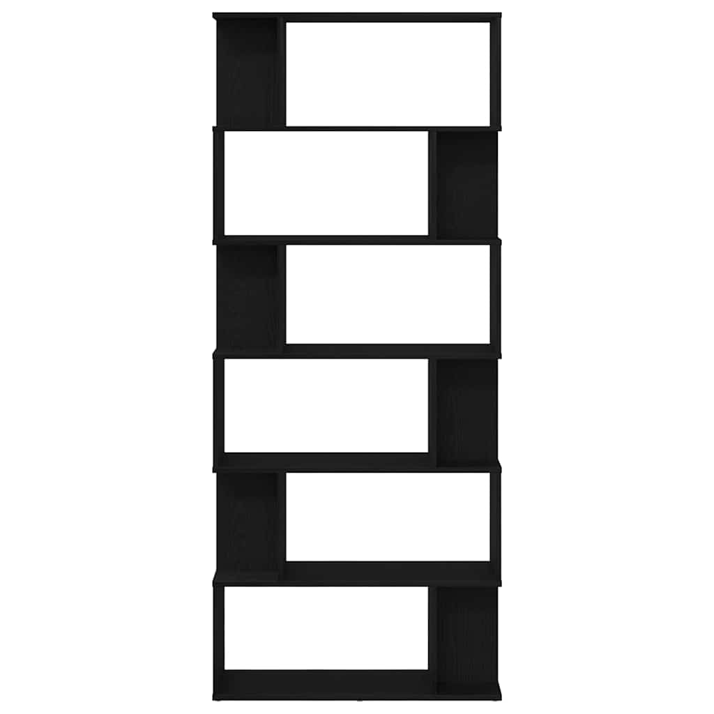 Bokhylla Svart Ek 80x24x190,5 cm