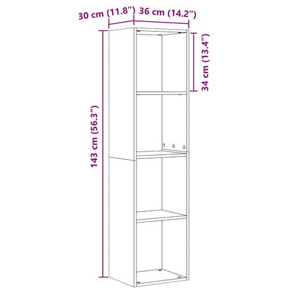 Bokhylla Svart Ek 143 x 30 x 36 cm